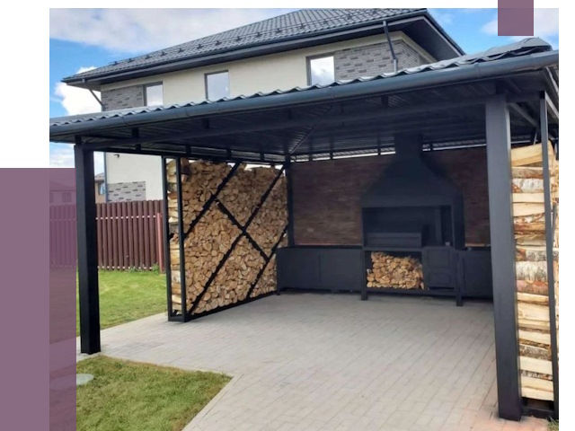 Навесы для барбекю в Ногинске от 12613 руб. под ключ | ПРОЛЁТ-Нгн