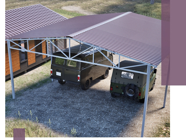 Двускатные навесы под ключ в Ногинске — изготовление и монтаж