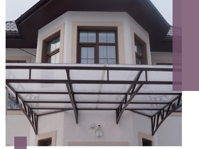 Козырьки из поликарбоната под ключ в Ногинске