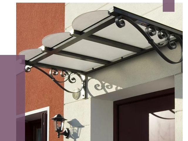 Односкатные козырьки в Ногинске от 8307 руб.  | ПРОЛЁТ-Нгн