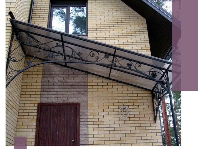 Односкатные козырьки из металла под ключ в Ногинске