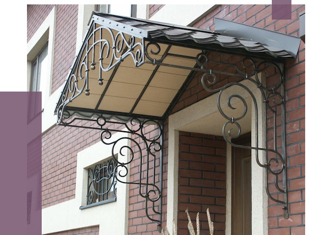 Двускатные козырьки в Ногинске под ключ от 12664 руб.