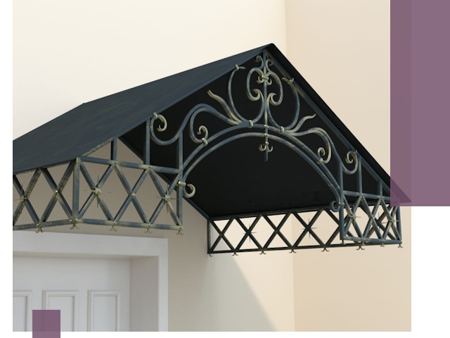 Двускатные металлические козырьки под ключ в Ногинске